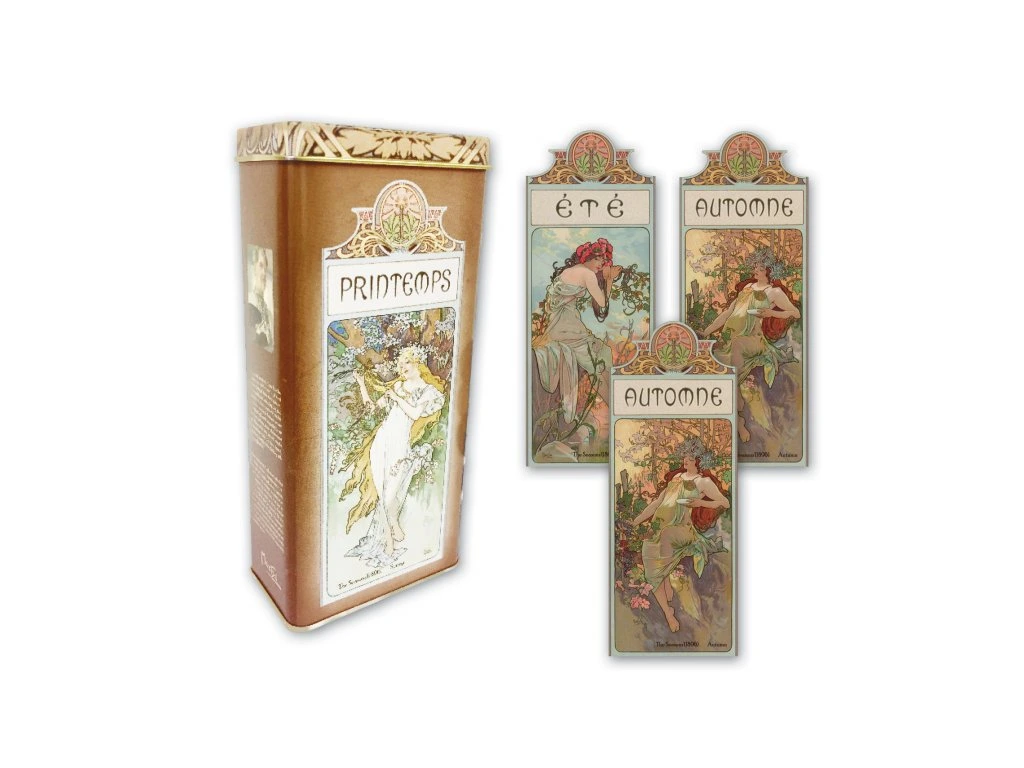 Chocoland Bonboniéra Mucha plech 4 roční období 136g